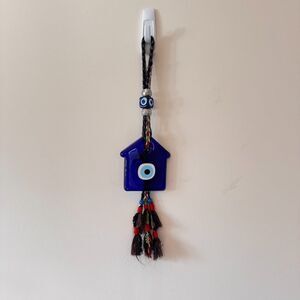 Turkish Evil Eye Wall Hanging Decor Blue Glass